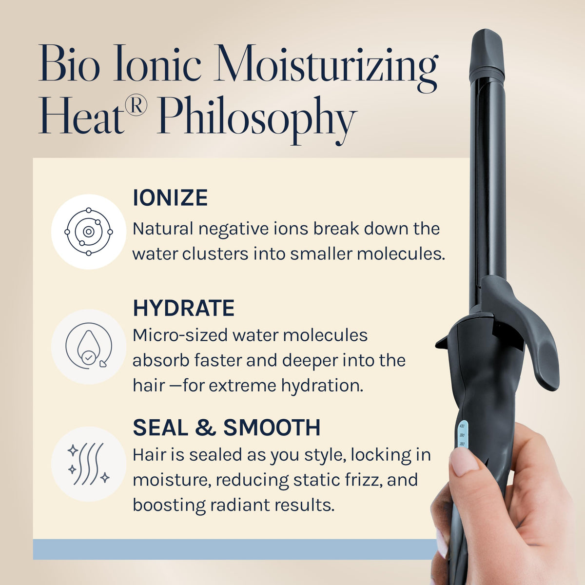Bio Ionic packaging with accessories illustrating what’s included and storage convenience