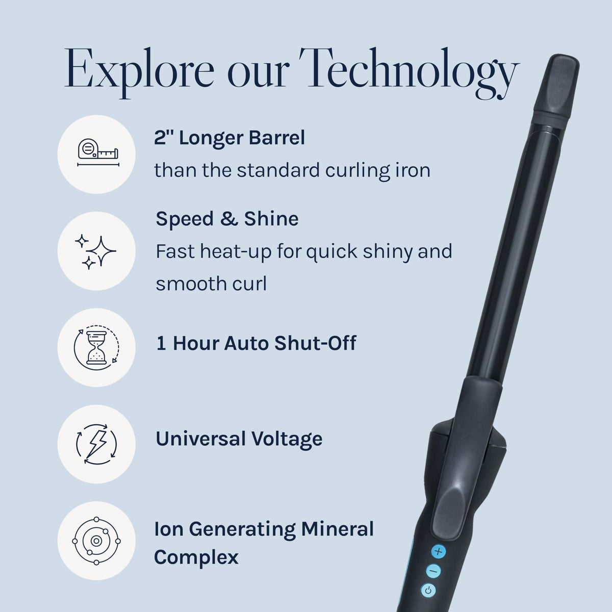 Bio Ionic temperature control display showing adjustable heat up to 430°F for custom styling