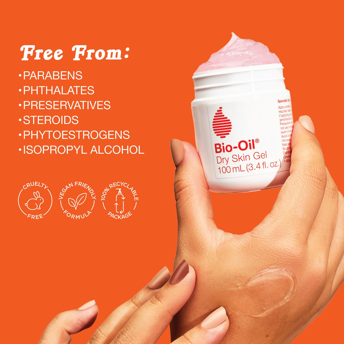 Bio-Oil being applied on forearm demonstrating smooth coverage and soothing effect