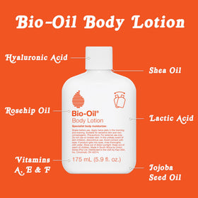 Bio-Oil bottle being shaken to show shake-before-use activation of formula