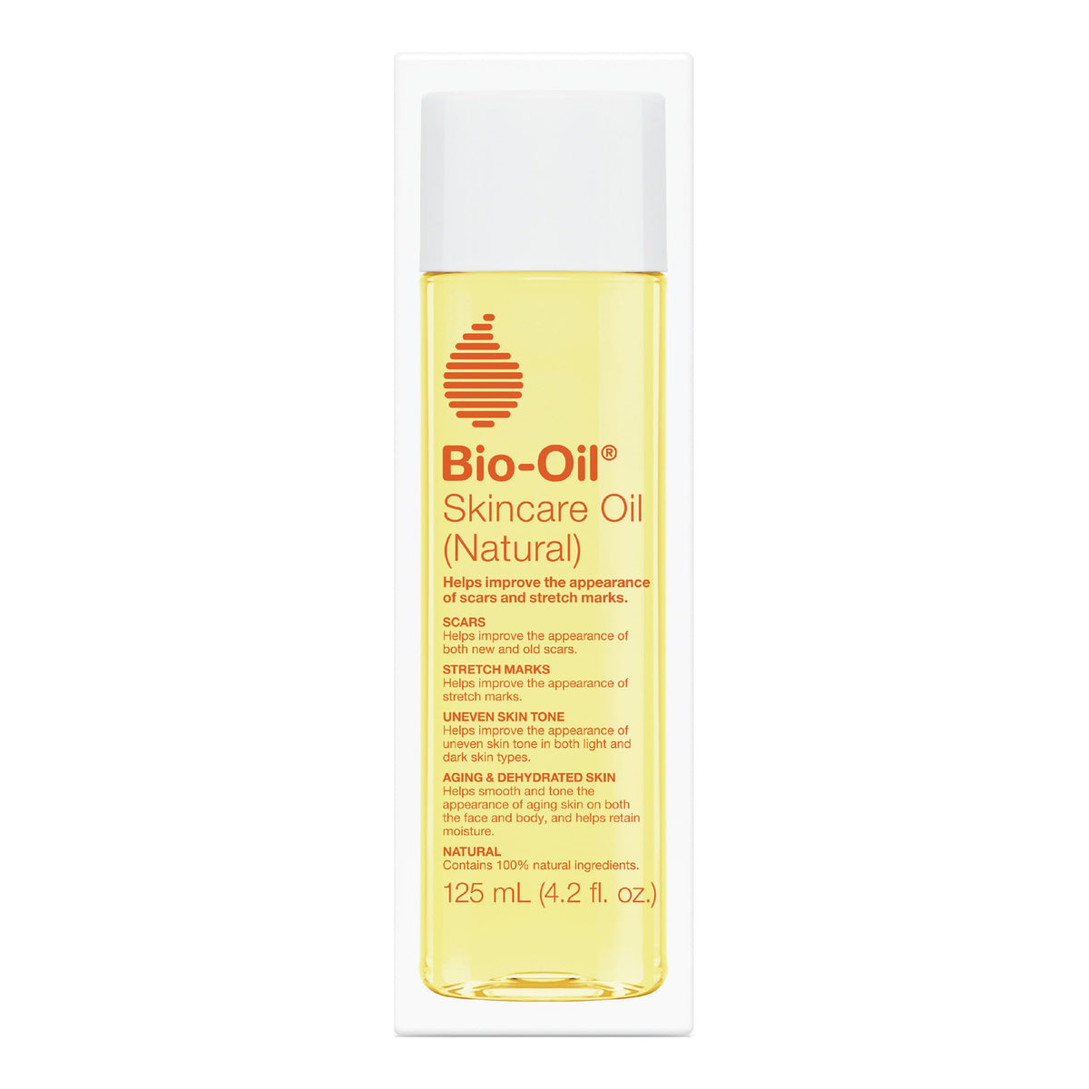 Bio-Oil front bottle showing product and size, brand for versatile moisturizing