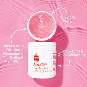 Bio-Oil gel texture close-up highlighting non-greasy, fast-absorbing hydration