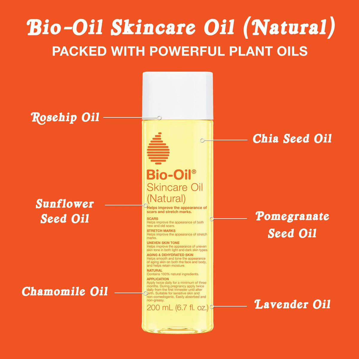 Bio-Oil applied to hair ends showing shine and reduced dryness