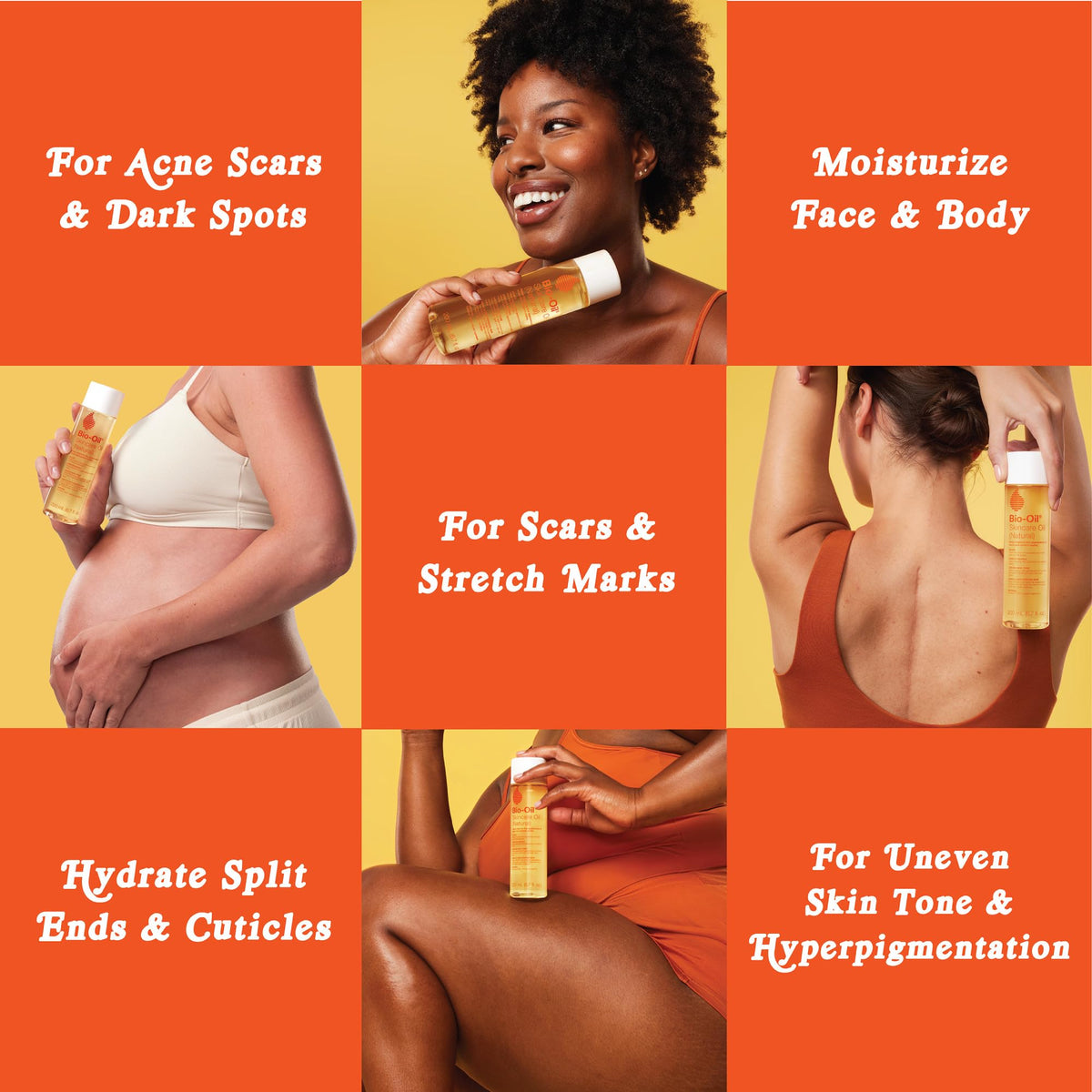 Using Bio-Oil on hair ends to smooth frizz and add shine, Bio-Oil restores moisture