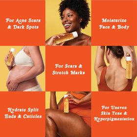 Using Bio-Oil on hair ends to smooth frizz and add shine, Bio-Oil restores moisture