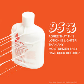 Bio-Oil lotion being applied to arm to hydrate dry skin