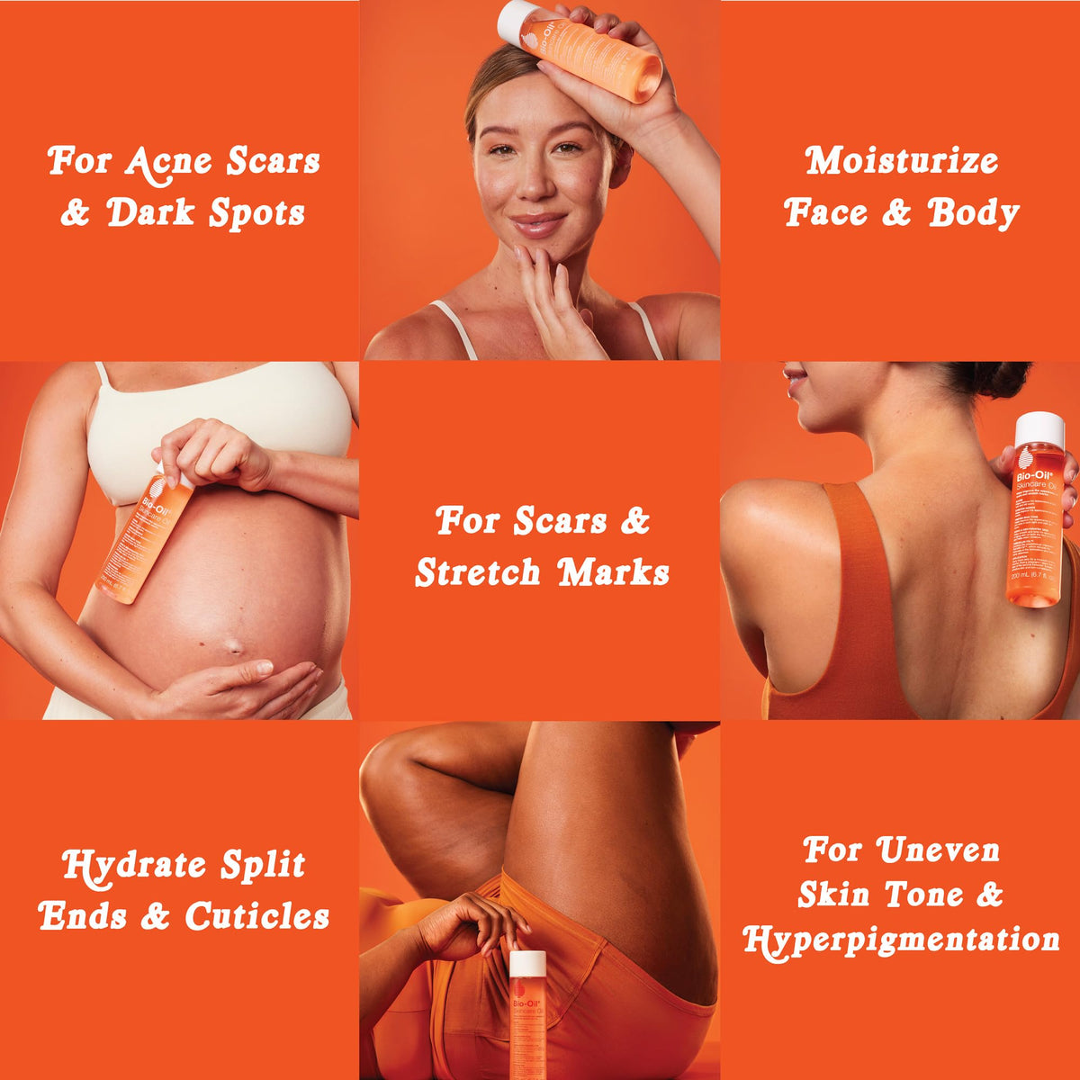 Bio-Oil massaged into neck and decolletage for hydrated, even-toned skin