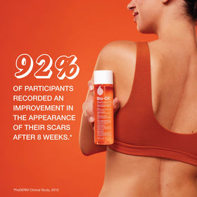 Bio-Oil texture drop on skin highlighting lightweight absorption and non-greasy finish