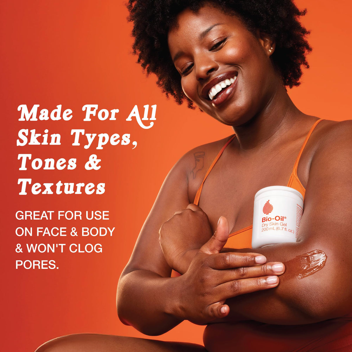 Bio-Oil gel texture close-up demonstrating lightweight, non-greasy feel