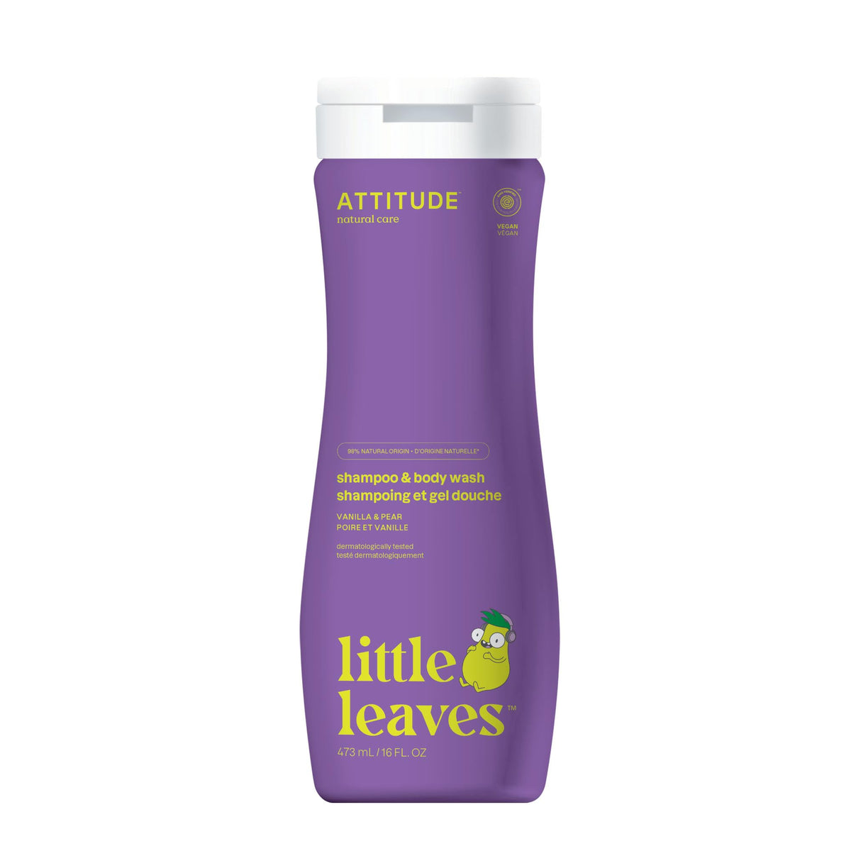 BIO SPECTRA ATTITUDE front bottle showing label and pear vanilla scent benefit