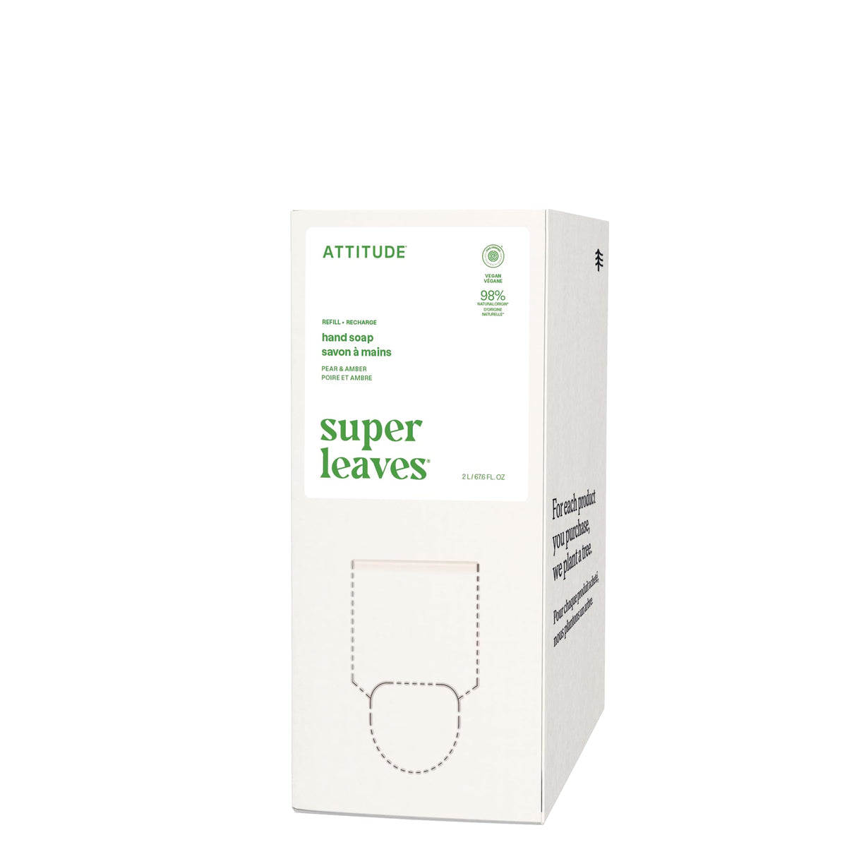 BIO SPECTRA ATTITUDE front pump bottle showing label and large size benefit