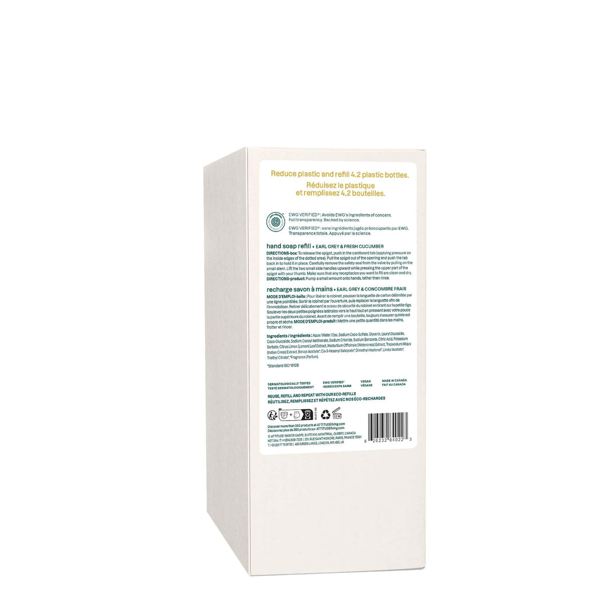 BIO SPECTRA ATTITUDE outer packaging box emphasizing bulk refill practicality