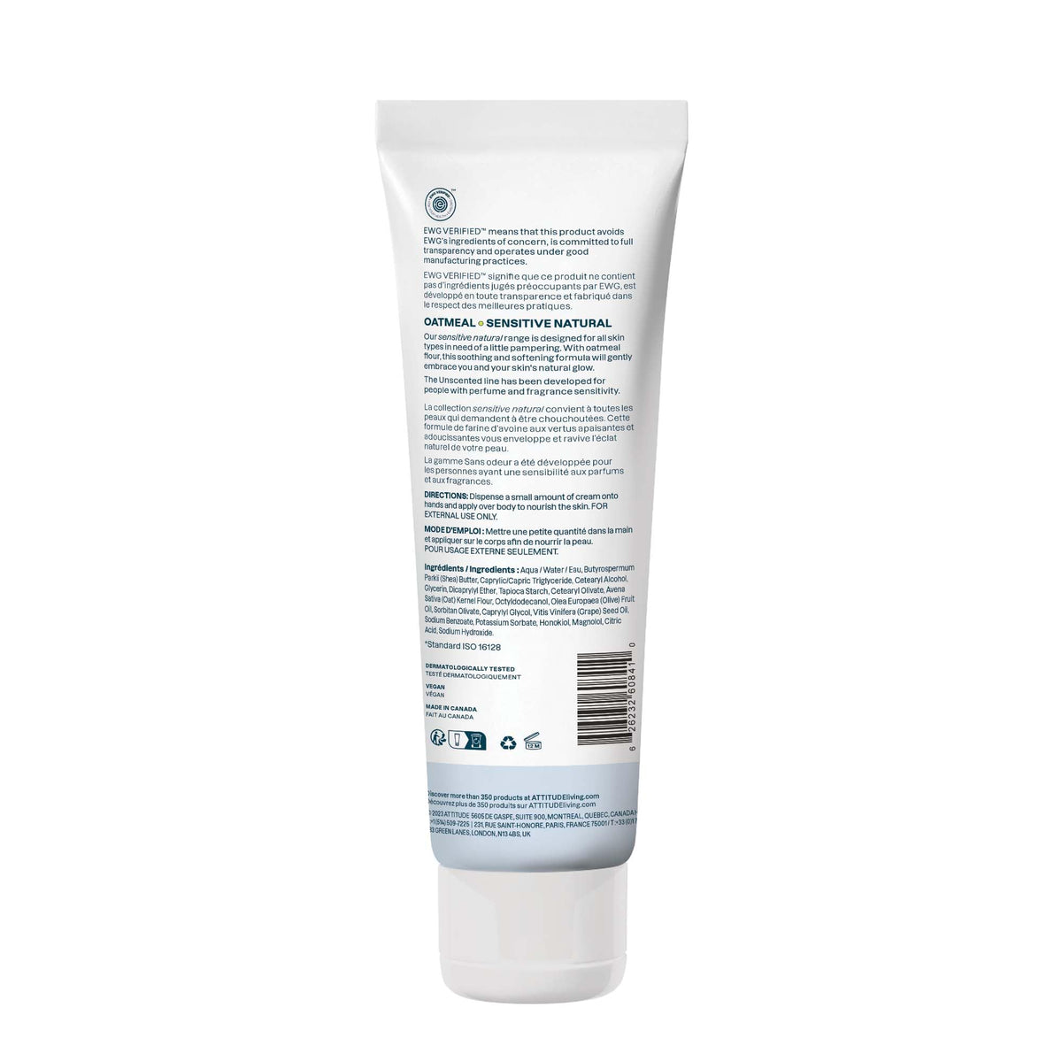 BIO SPECTRA ATTITUDE recyclable bottle label emphasizing eco-friendly packaging