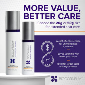 BIOCORNEUM application on scar showing gentle coverage and protective layer benefit