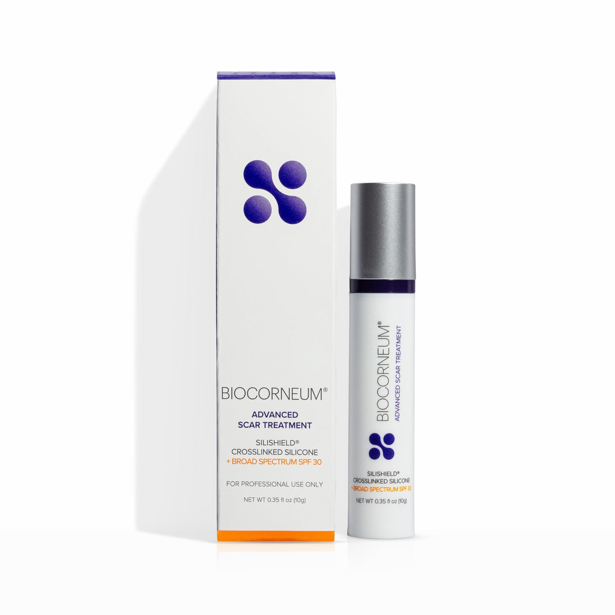 BIOCORNEUM front tube showing product name and 10g size, conveying travel convenience