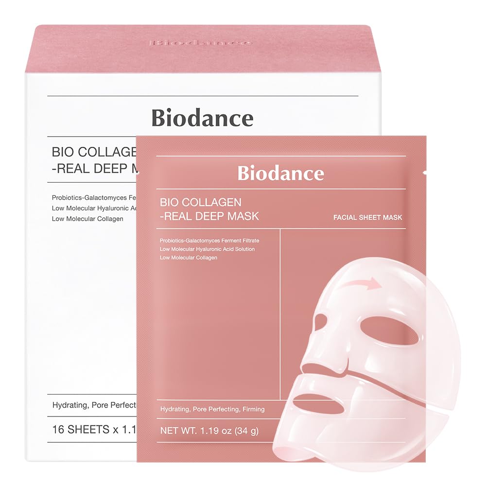 BIODANCE front packaging showing 16 hydrogel mask pack and benefits