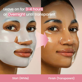 BIODANCE mask beside hand for scale showing one-sheet size