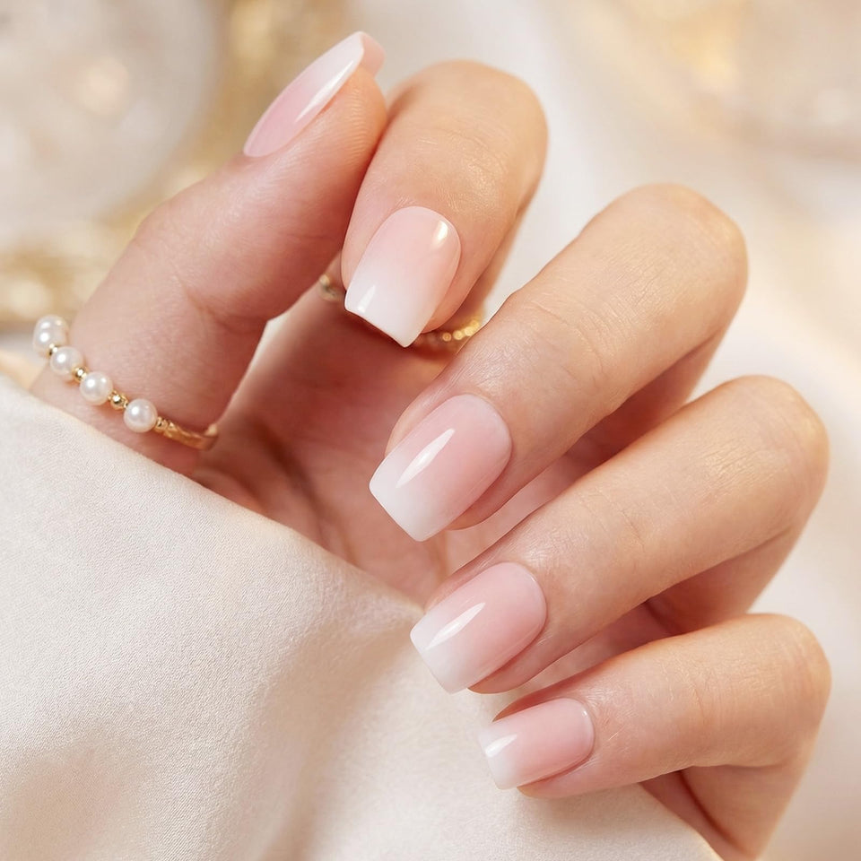 Bioday front packaging showing short square ombré nails and kit benefit