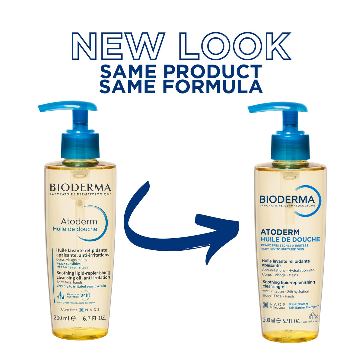 Bioderma Atoderm in-shower application on forearm illustrating soothing hydration