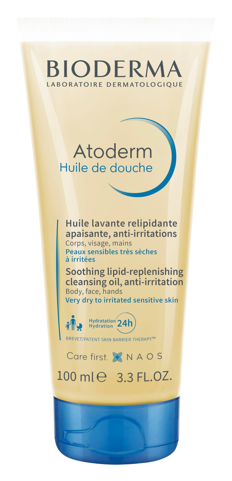 Bioderma Atoderm front packaging showing product and hydration benefit