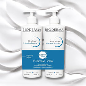 Bioderma Atoderm next to hand to show bottle scale and family-size value