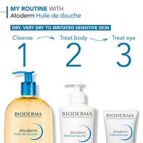 Bioderma Atoderm 3.33 fl oz next to travel items for portability benefit