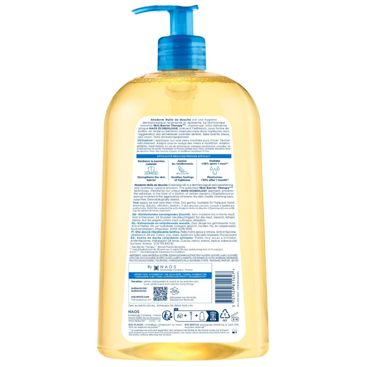 Bioderma Atoderm texture close-up highlighting silky oil-to-foam feel for hydration