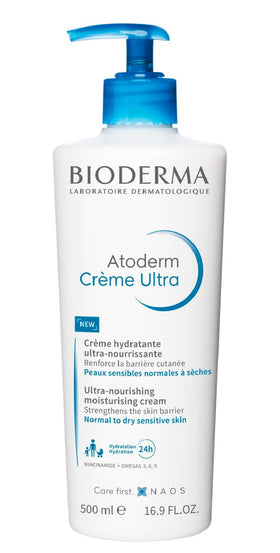 Bioderma Atoderm Ultra cream being dispensed from tube, quick absorbency benefit
