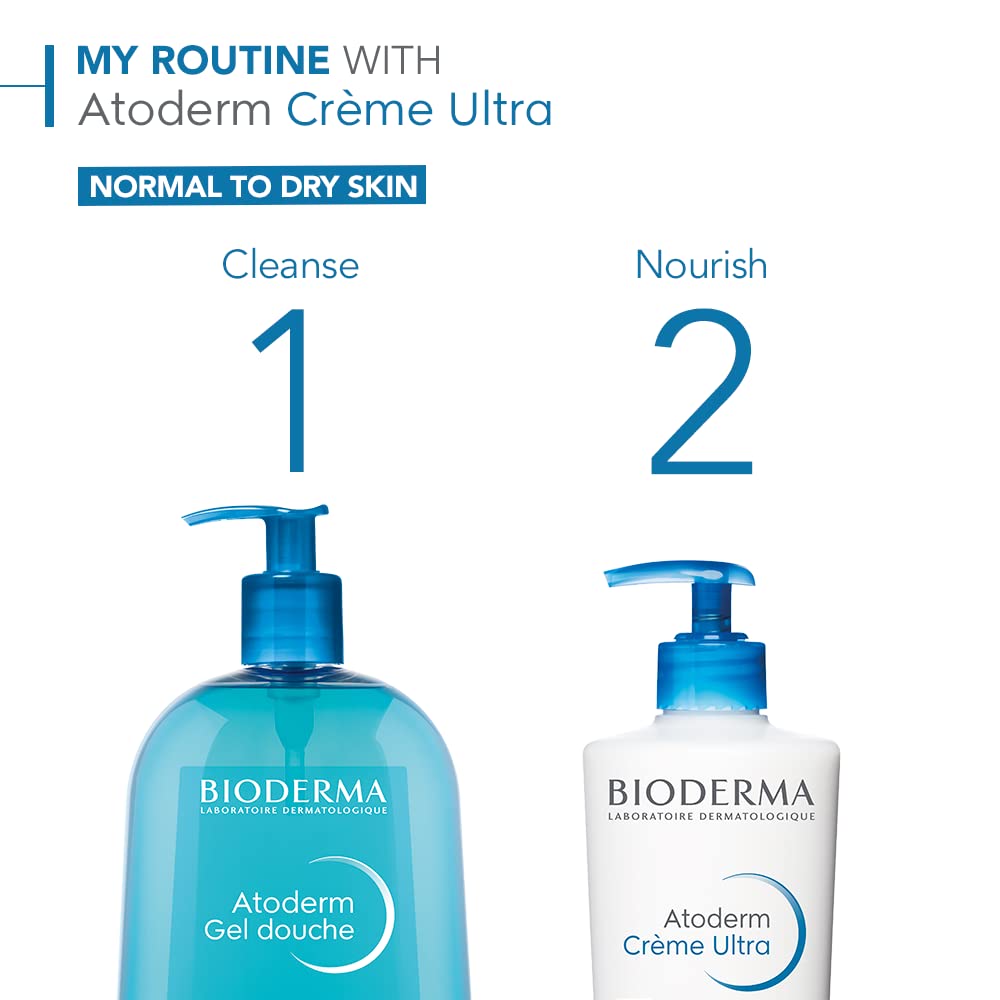 Bioderma Atoderm Ultra cream held in hand for scale, large 16.9 fl oz tubes