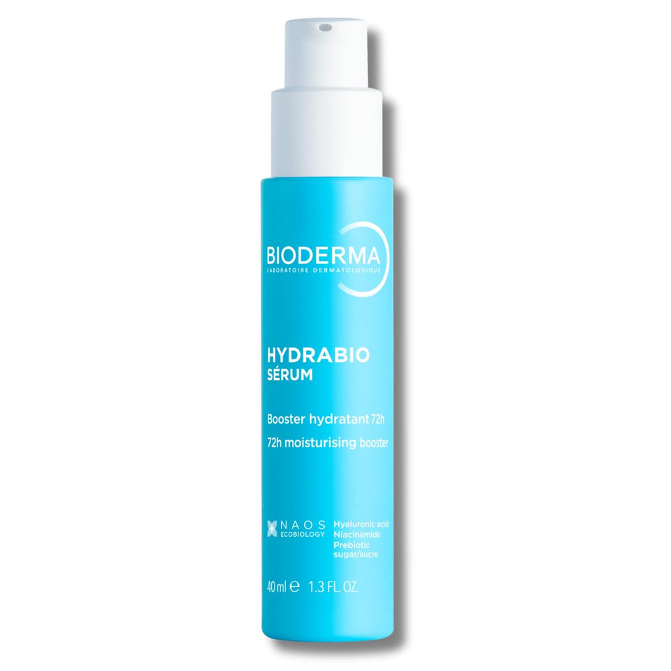 Bioderma bottle front packaging showing clean hydration branding and benefit