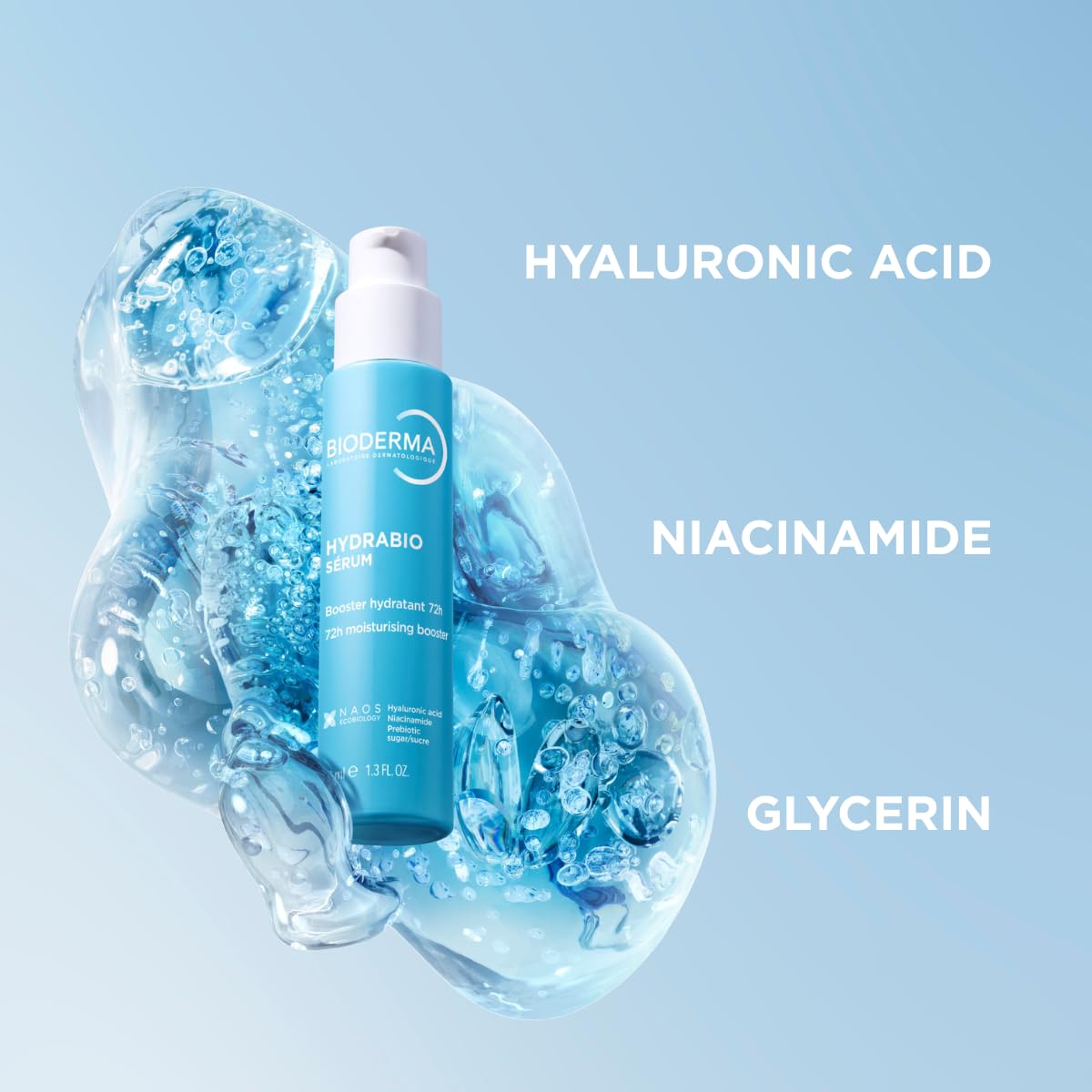 Bioderma ingredients label highlighting Aquagenium technology and tolerance benefit
