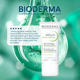 Bioderma Sébium Mat Control forehead before and after showing reduced shine
