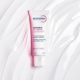 Bioderma cream texture close-up with lightweight, non-greasy feel benefit