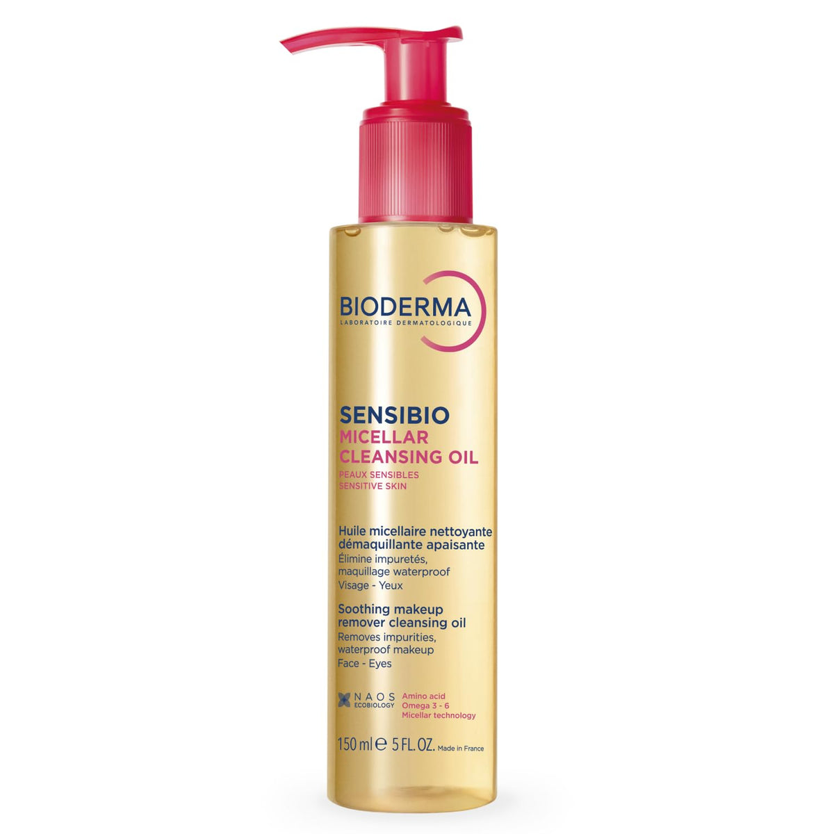 Bioderma bottle front packaging showing product name and size benefits