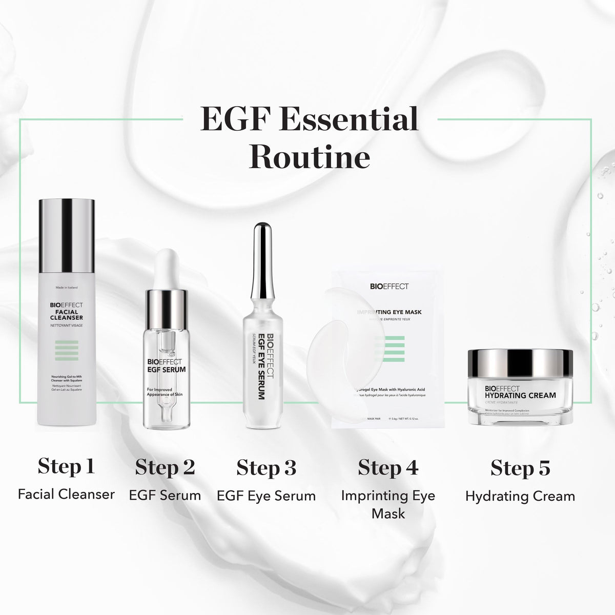 Bioeffect mask held in hand to show size and thin-profile fit on under-eye area