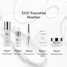 Bioeffect mask held in hand to show size and thin-profile fit on under-eye area