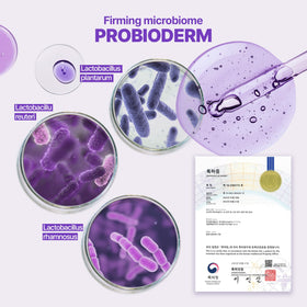 BIOHEAL BOH label close-up highlighting Probioderm and 17-peptide complex benefits