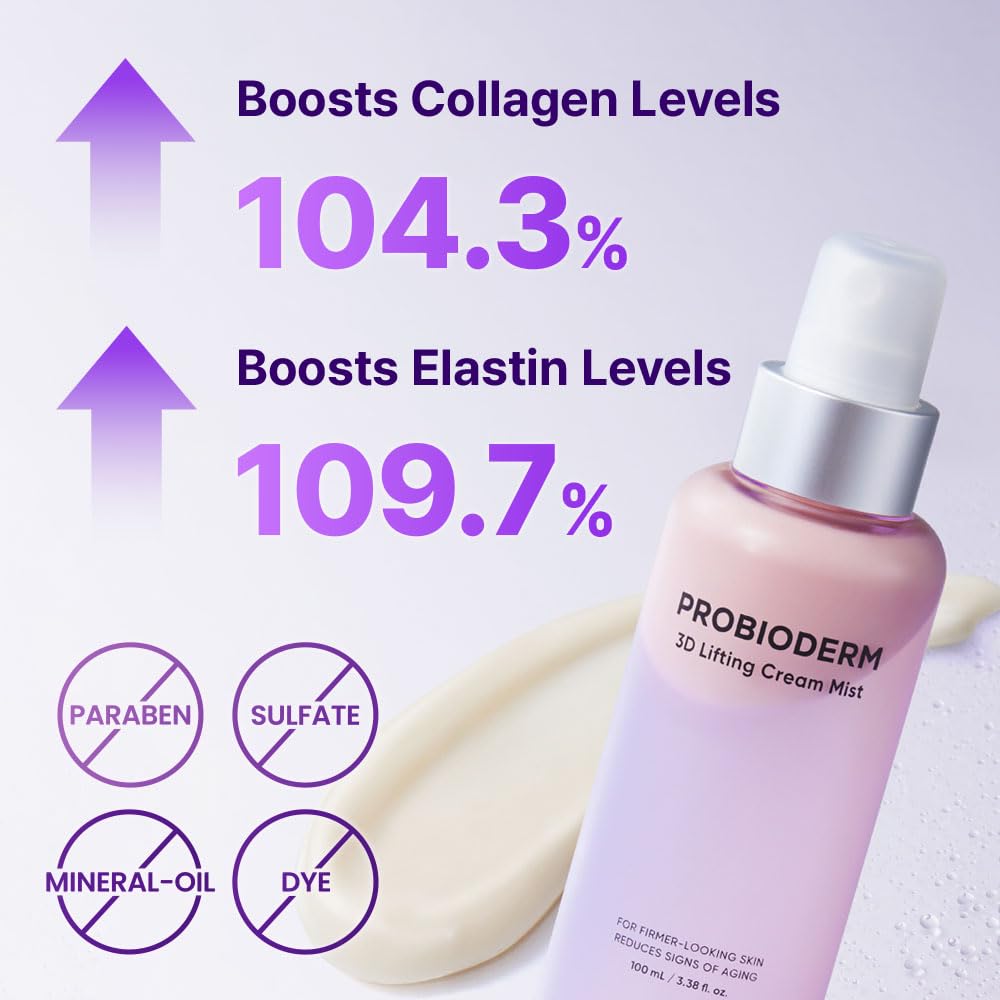 BIOHEAL BOH mist applied on model face demonstrating instant glow