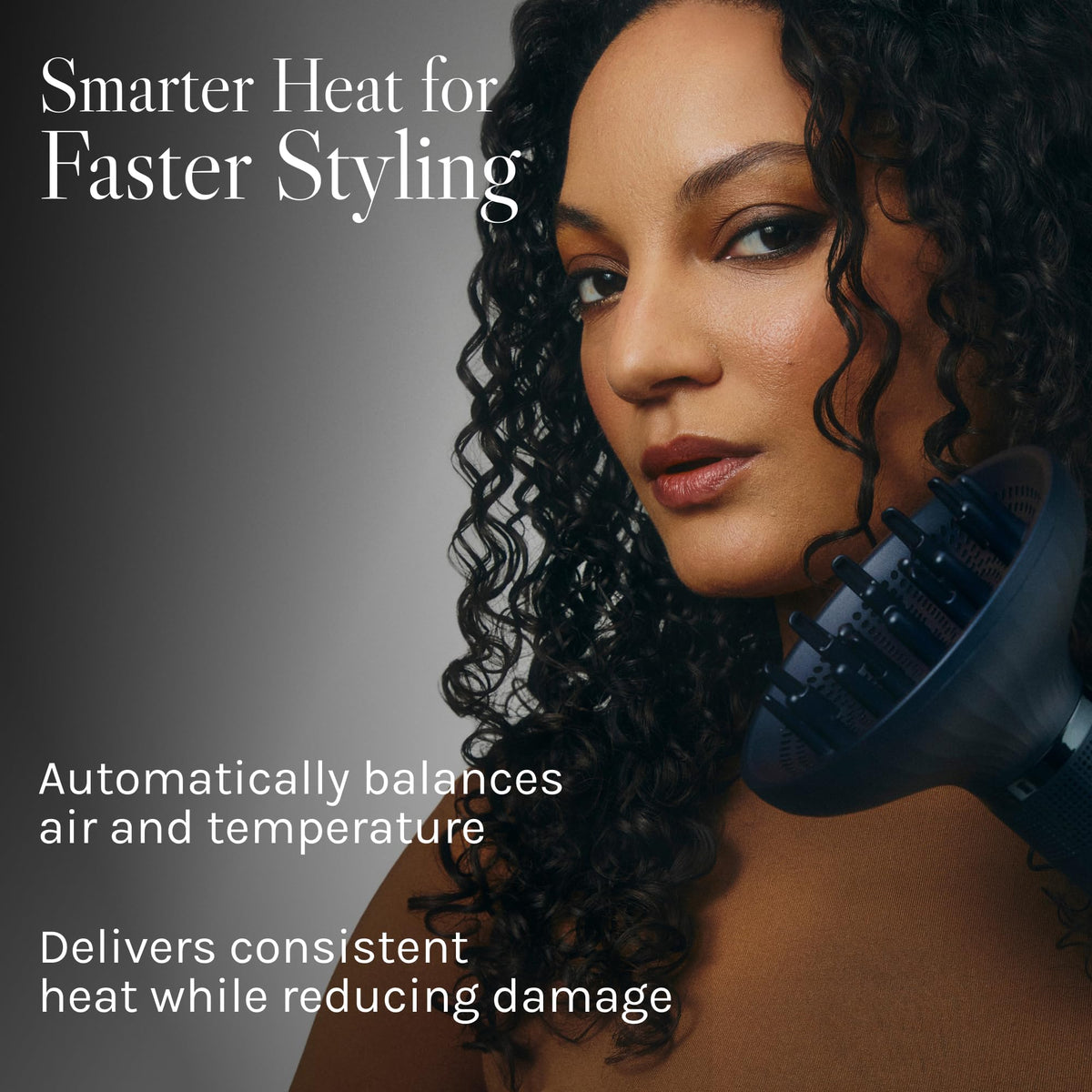 BIO IONIC control panel with 3 heat and 3 speed settings for customizable results