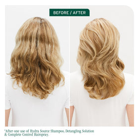 Biolage close-up nozzle showing fine mist for even hold