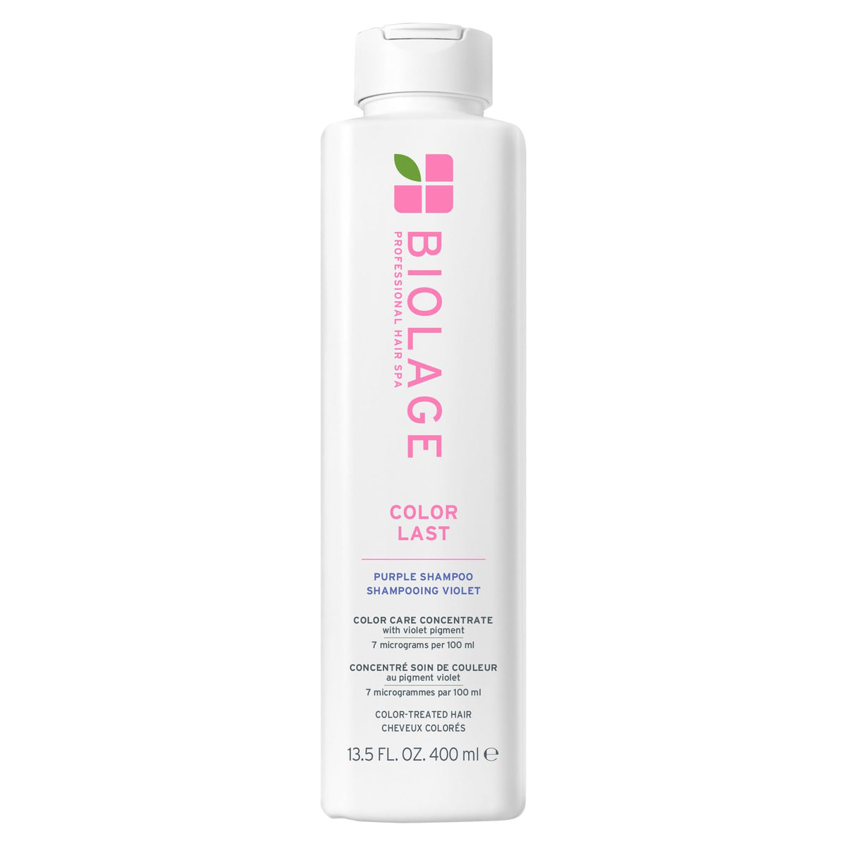 Biolage front packaging showing purple shampoo and cooling benefit