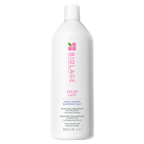 Biolage ColorLast Purple shampoo bottle front view showing professional packaging and benefits