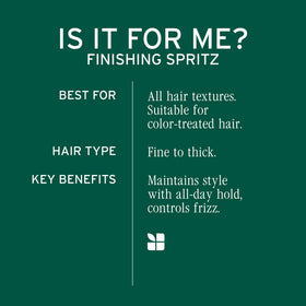 Biolage finishing spritz mist in action demonstrating fast dry and non-sticky benefit