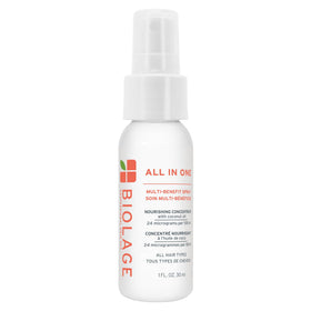 Biolage front packaging showing the 1 fl oz spray and benefits