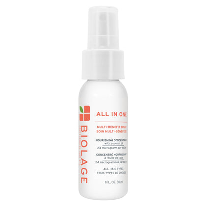 Biolage front packaging showing the 1 fl oz spray and benefits