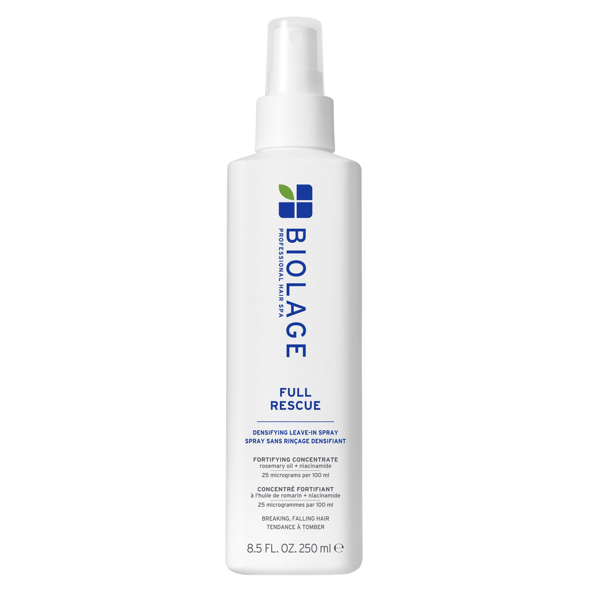 Biolage bottle front packaging shows label and size for quick identification and benefit