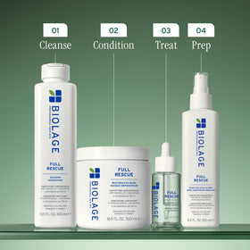 Biolage full rescue label detail showing vegan cruelty-free and silicone-free benefits