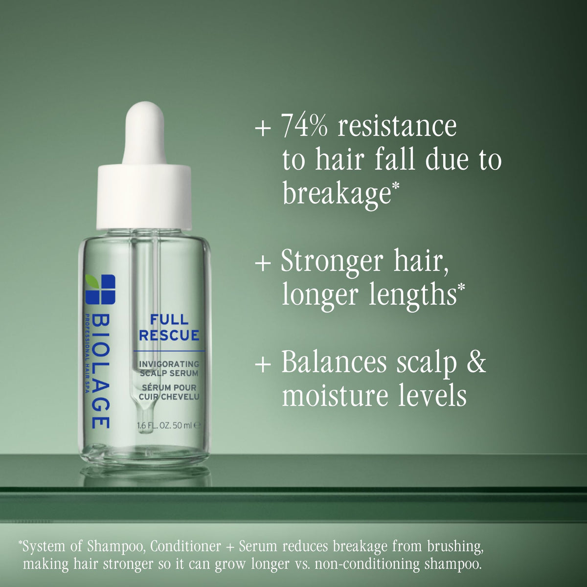 Biolage serum texture on skin illustrating lightweight, non-greasy finish