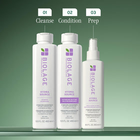 Biolage before and after strands showing reduced frizz and improved manageability