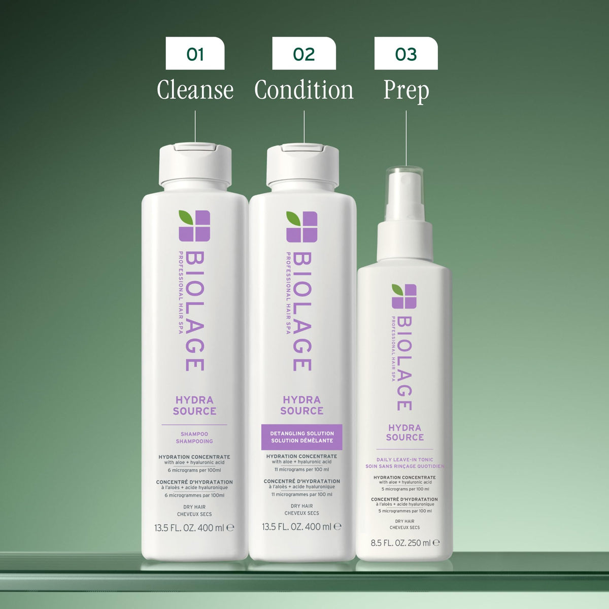 Biolage before and after images showing reduced frizz and improved manageability